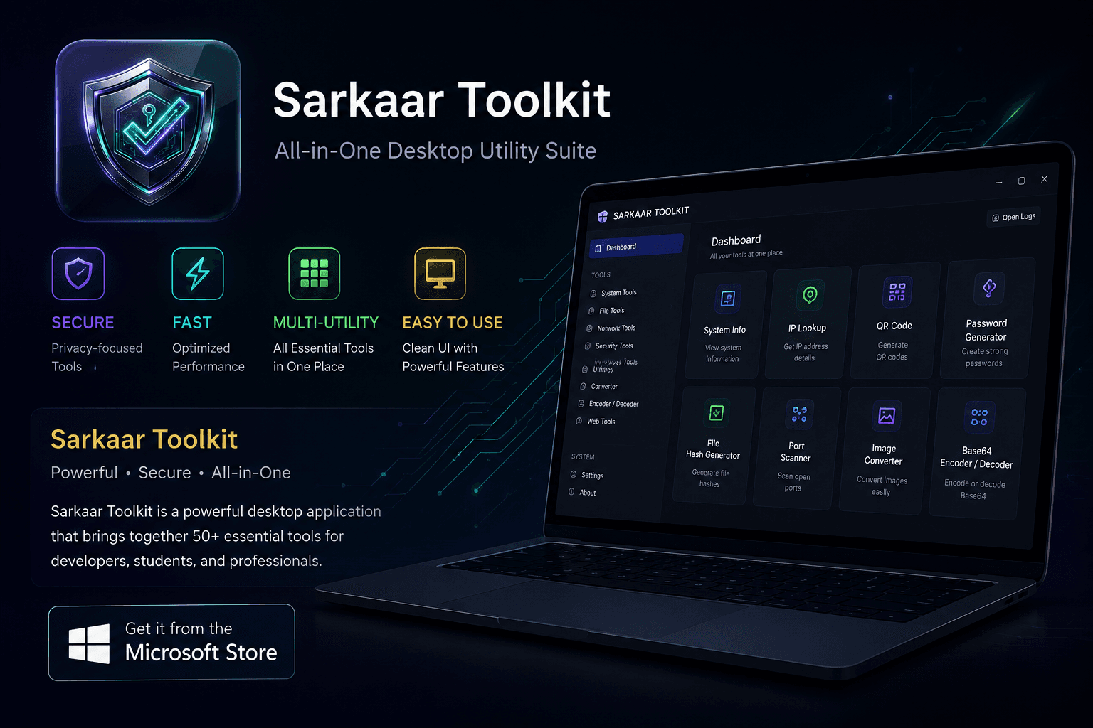 Sarkaar Toolkit - A secure, offline desktop utility workspace designed for Indian tax consultants, accountants, and citizens. Easily prepare compliance documents locally on your PC.